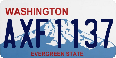 WA license plate AXF1137