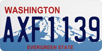 WA license plate AXF1139