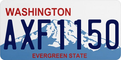 WA license plate AXF1150