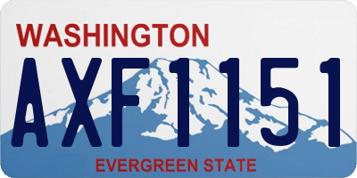 WA license plate AXF1151