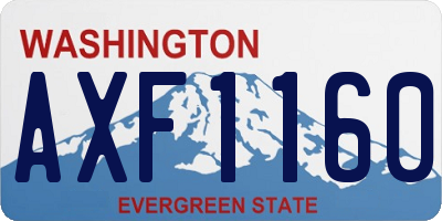 WA license plate AXF1160