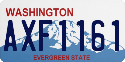 WA license plate AXF1161