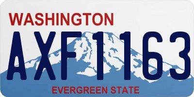 WA license plate AXF1163