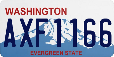 WA license plate AXF1166