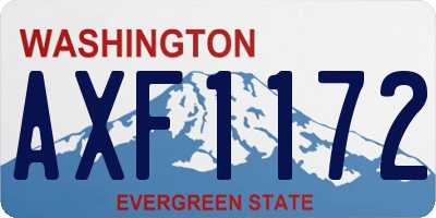 WA license plate AXF1172