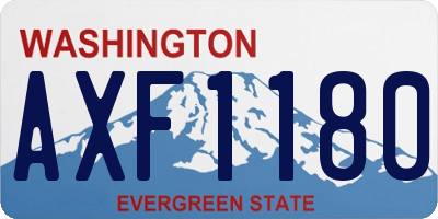 WA license plate AXF1180