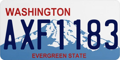 WA license plate AXF1183