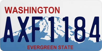 WA license plate AXF1184