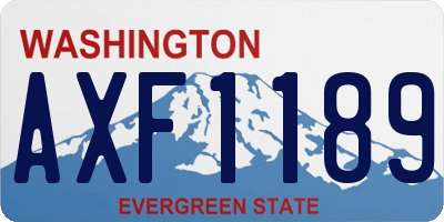 WA license plate AXF1189