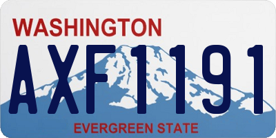 WA license plate AXF1191