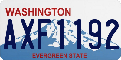 WA license plate AXF1192