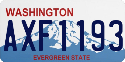 WA license plate AXF1193