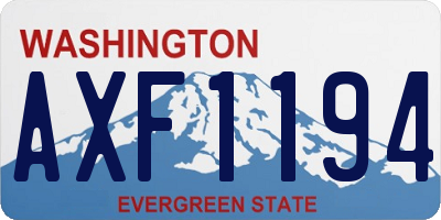 WA license plate AXF1194