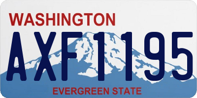 WA license plate AXF1195