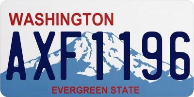 WA license plate AXF1196