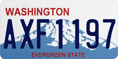 WA license plate AXF1197