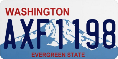 WA license plate AXF1198