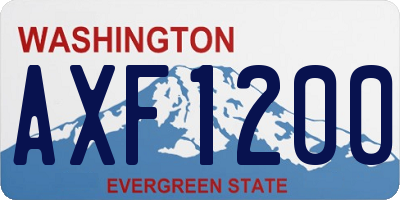 WA license plate AXF1200