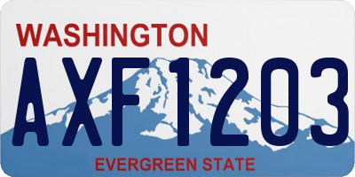 WA license plate AXF1203