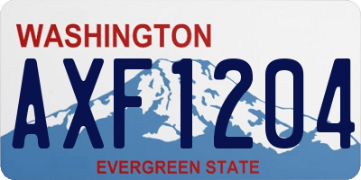 WA license plate AXF1204