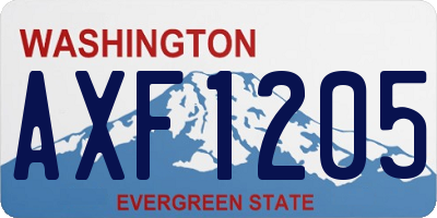 WA license plate AXF1205
