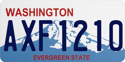 WA license plate AXF1210
