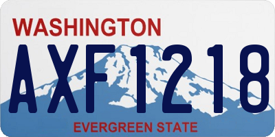 WA license plate AXF1218