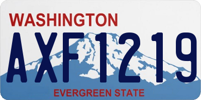 WA license plate AXF1219