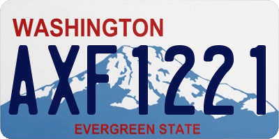 WA license plate AXF1221