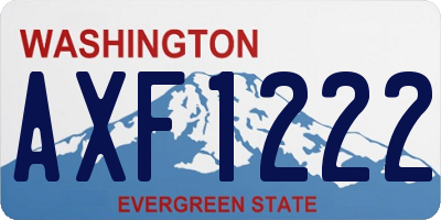 WA license plate AXF1222