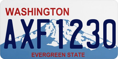 WA license plate AXF1230