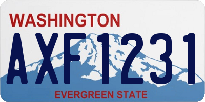 WA license plate AXF1231