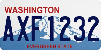 WA license plate AXF1232