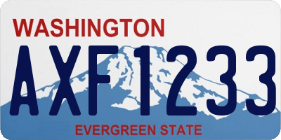 WA license plate AXF1233