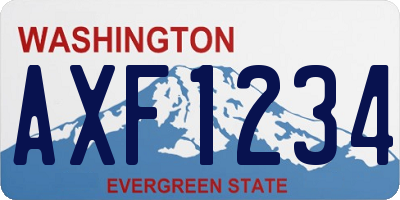 WA license plate AXF1234