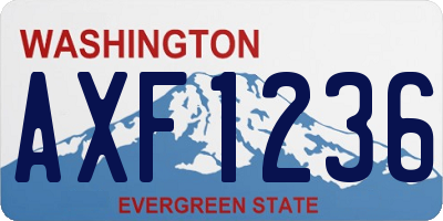 WA license plate AXF1236