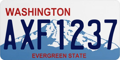 WA license plate AXF1237