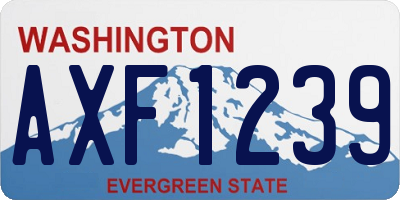 WA license plate AXF1239