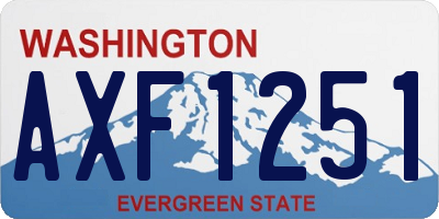 WA license plate AXF1251