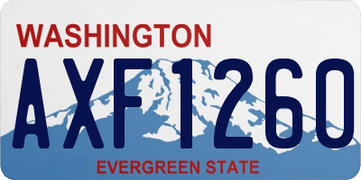 WA license plate AXF1260