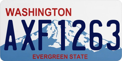 WA license plate AXF1263