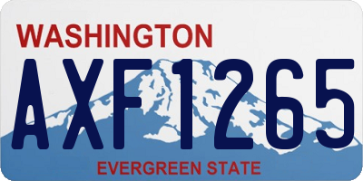 WA license plate AXF1265