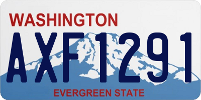 WA license plate AXF1291
