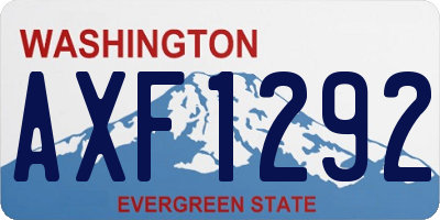 WA license plate AXF1292