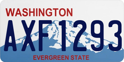 WA license plate AXF1293