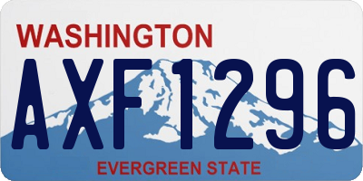 WA license plate AXF1296