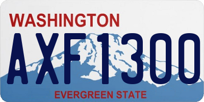 WA license plate AXF1300