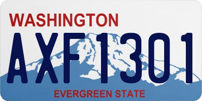 WA license plate AXF1301