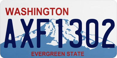 WA license plate AXF1302