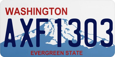 WA license plate AXF1303